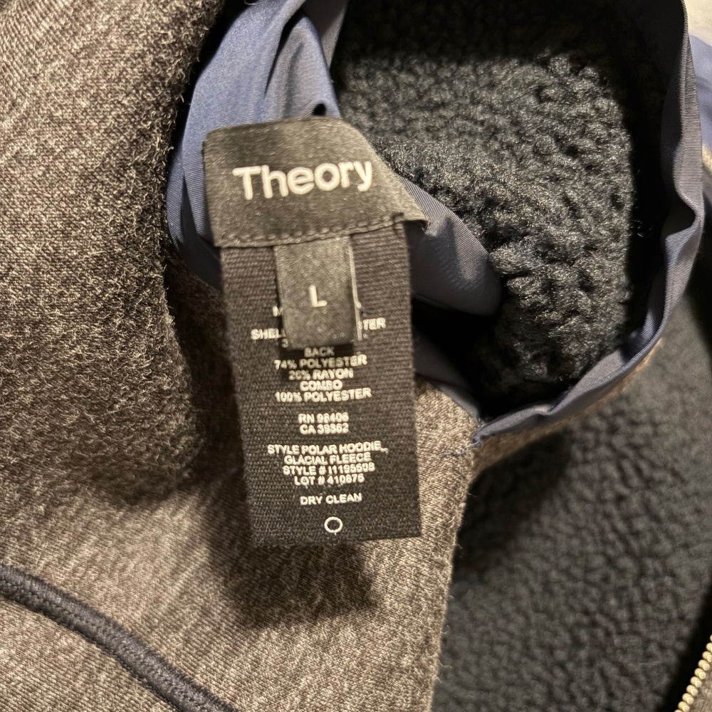 Theory Mens Reversible Coat Blue Grey Size Large - Picture 7 of 7